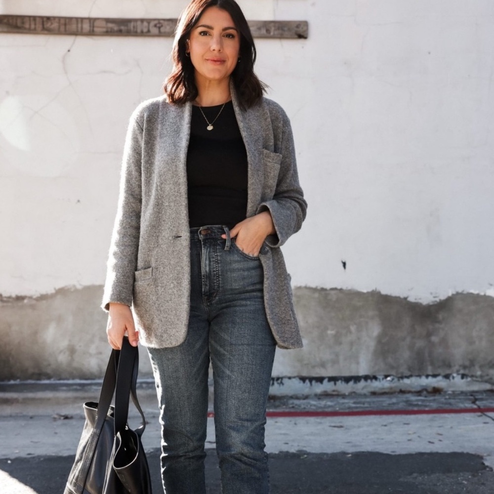 J.Crew Cocoon Sweater Blazer BA551 in Graphite Gray, Merino Wool Alpaca Blend - Picture 12 of 12